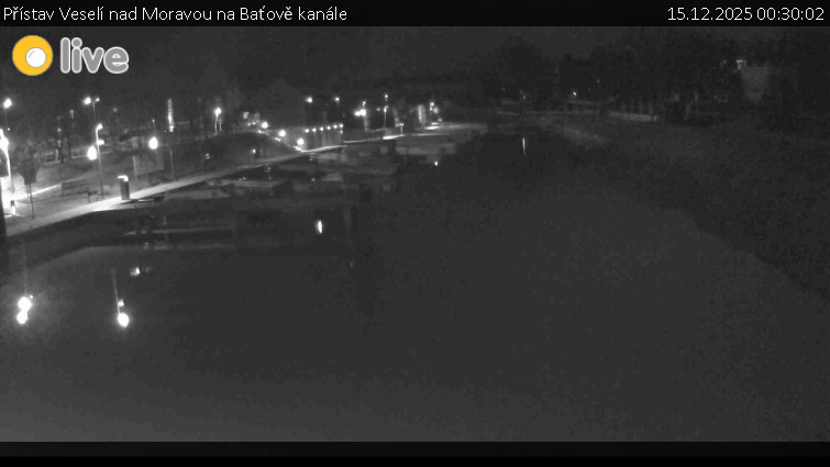 Baťův kanál - Přístav Veselí nad Moravou na Baťově kanále - 15.12.2025 v 00:30
