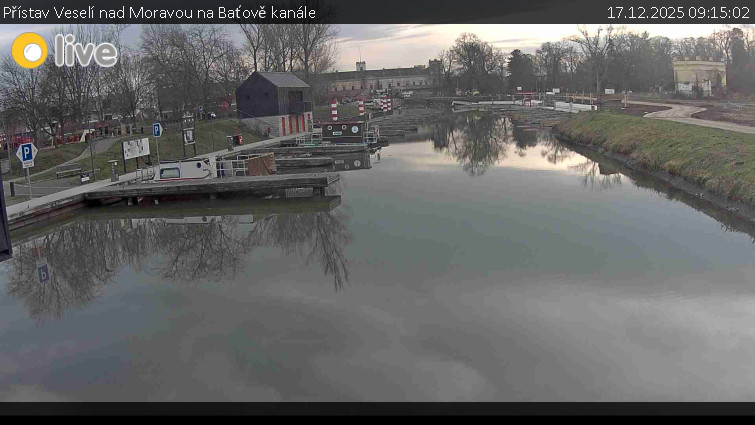 Baťův kanál - Přístav Veselí nad Moravou na Baťově kanále - 17.12.2025 v 09:15