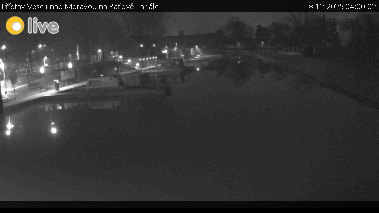 Baťův kanál - Přístav Veselí nad Moravou na Baťově kanále - 18.12.2025 v 04:00