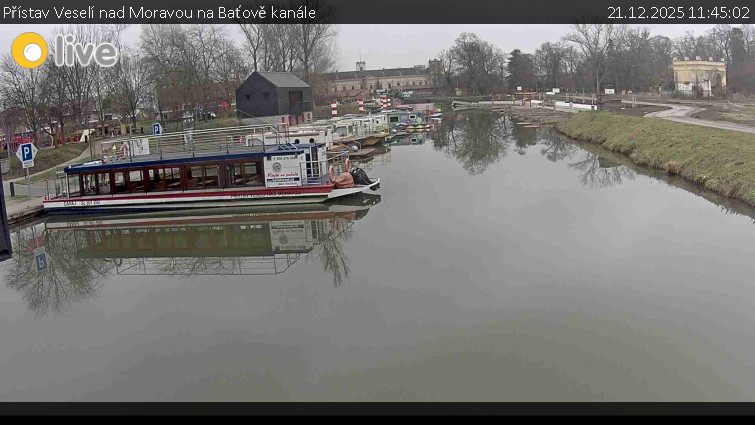Baťův kanál - Přístav Veselí nad Moravou na Baťově kanále - 21.12.2025 v 11:45