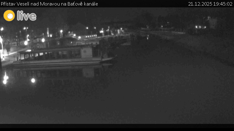 Baťův kanál - Přístav Veselí nad Moravou na Baťově kanále - 21.12.2025 v 19:45