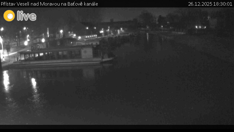 Baťův kanál - Přístav Veselí nad Moravou na Baťově kanále - 26.12.2025 v 18:30