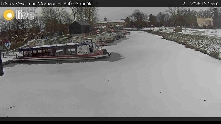Baťův kanál - Přístav Veselí nad Moravou na Baťově kanále - 2.1.2026 v 13:15