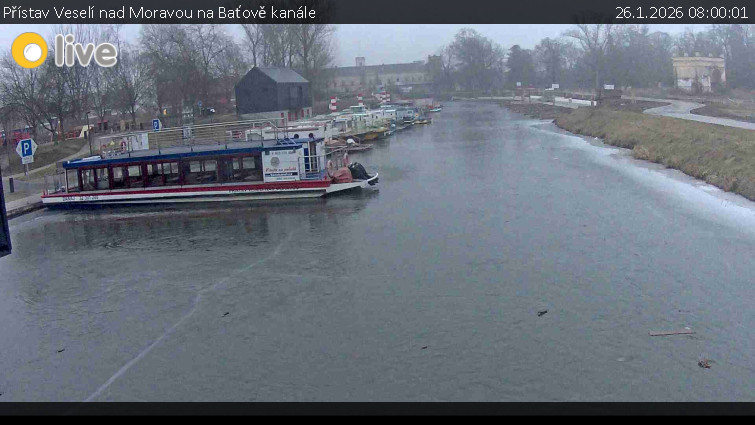 Baťův kanál - Přístav Veselí nad Moravou na Baťově kanále - 26.1.2026 v 08:00