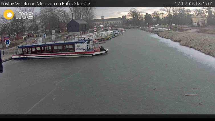 Baťův kanál - Přístav Veselí nad Moravou na Baťově kanále - 27.1.2026 v 08:45