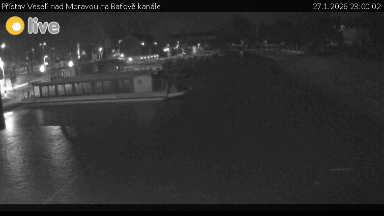 Baťův kanál - Přístav Veselí nad Moravou na Baťově kanále - 27.1.2026 v 23:00