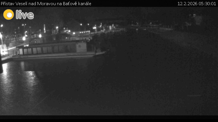Baťův kanál - Přístav Veselí nad Moravou na Baťově kanále - 12.2.2026 v 05:30
