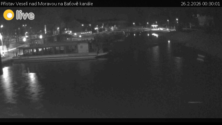Baťův kanál - Přístav Veselí nad Moravou na Baťově kanále - 26.2.2026 v 00:30