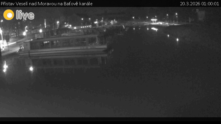 Baťův kanál - Přístav Veselí nad Moravou na Baťově kanále - 20.3.2026 v 01:00