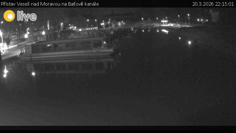 Baťův kanál - Přístav Veselí nad Moravou na Baťově kanále - 20.3.2026 v 22:15