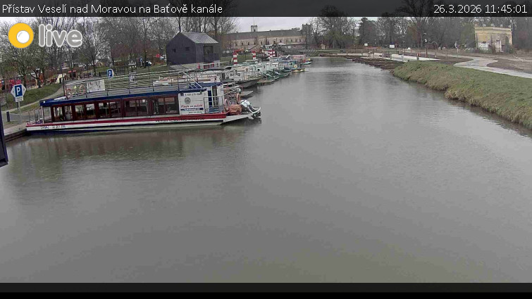 Baťův kanál - Přístav Veselí nad Moravou na Baťově kanále - 26.3.2026 v 11:45