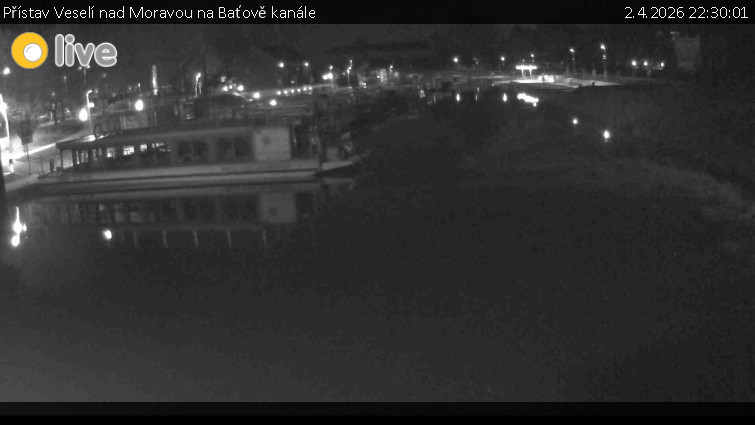 Baťův kanál - Přístav Veselí nad Moravou na Baťově kanále - 2.4.2026 v 22:30