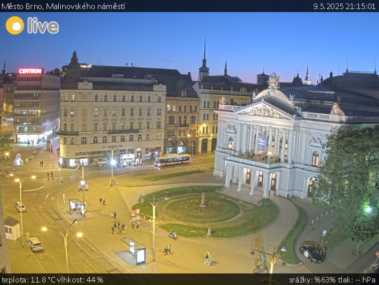 Město Brno - Malinovského náměstí - 9.5.2025 v 21:15 Město Brno - Malinovského náměstí - 9.5.2025 v 21:15
