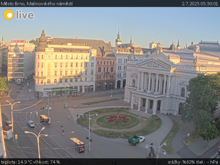 Město Brno - Malinovského náměstí - 2.7.2025 v 05:30 Město Brno - Malinovského náměstí - 2.7.2025 v 05:30