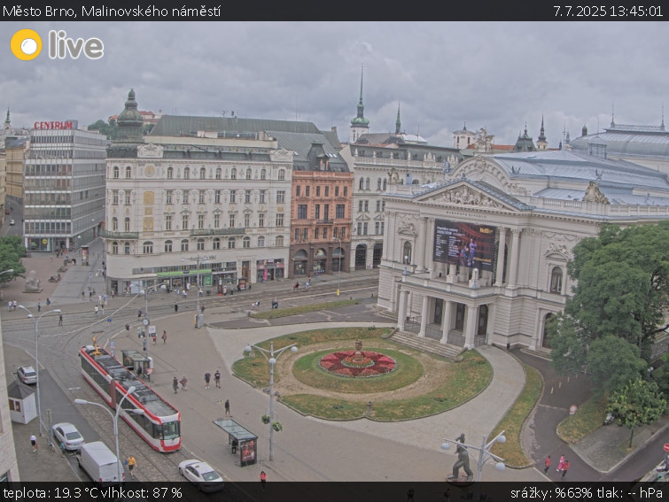 Město Brno - Malinovského náměstí - 7.7.2025 v 13:45 Město Brno - Malinovského náměstí - 7.7.2025 v 13:45