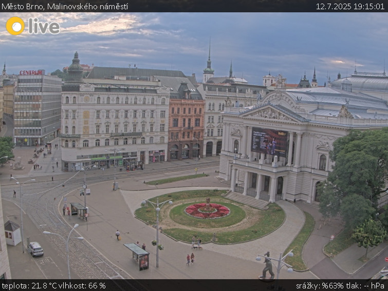 Město Brno - Malinovského náměstí - 12.7.2025 v 19:15 Město Brno - Malinovského náměstí - 12.7.2025 v 19:15