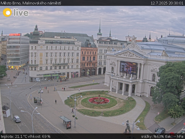Město Brno - Malinovského náměstí - 12.7.2025 v 20:30 Město Brno - Malinovského náměstí - 12.7.2025 v 20:30