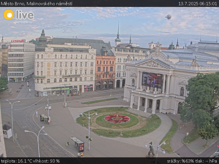 Město Brno - Malinovského náměstí - 13.7.2025 v 06:15 Město Brno - Malinovského náměstí - 13.7.2025 v 06:15