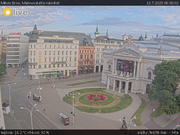 Město Brno - Malinovského náměstí - 13.7.2025 v 06:30 Město Brno - Malinovského náměstí - 13.7.2025 v 06:30