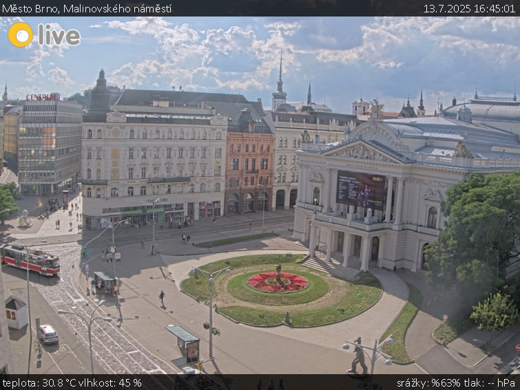 Město Brno - Malinovského náměstí - 13.7.2025 v 16:45 Město Brno - Malinovského náměstí - 13.7.2025 v 16:45