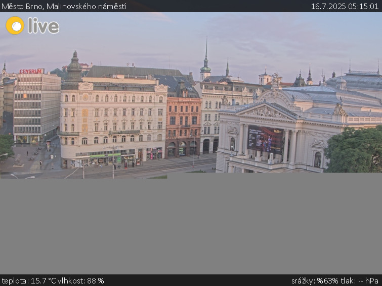 Město Brno - Malinovského náměstí - 16.7.2025 v 05:15 Město Brno - Malinovského náměstí - 16.7.2025 v 05:15