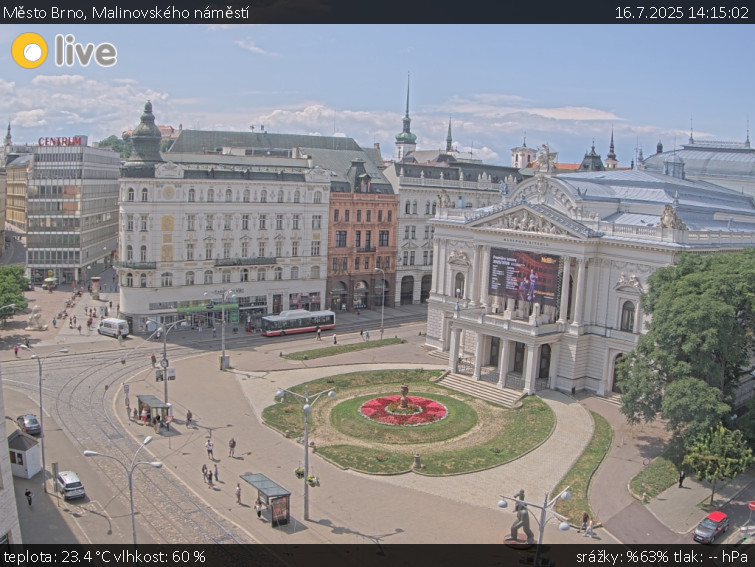 Město Brno - Malinovského náměstí - 16.7.2025 v 14:15 Město Brno - Malinovského náměstí - 16.7.2025 v 14:15