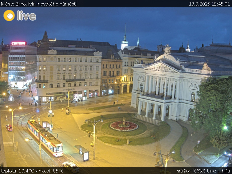 Město Brno - Malinovského náměstí - 13.9.2025 v 19:45 Město Brno - Malinovského náměstí - 13.9.2025 v 19:45