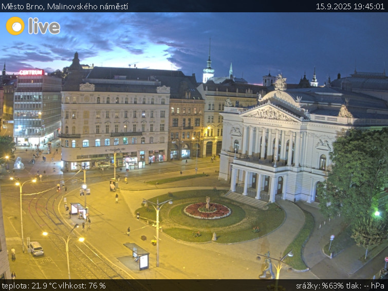 Město Brno - Malinovského náměstí - 15.9.2025 v 19:45 Město Brno - Malinovského náměstí - 15.9.2025 v 19:45