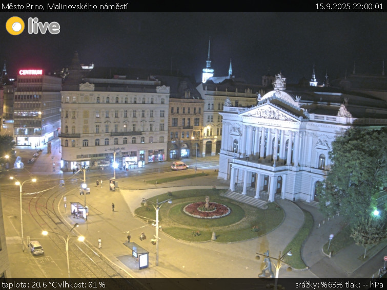 Město Brno - Malinovského náměstí - 15.9.2025 v 22:00 Město Brno - Malinovského náměstí - 15.9.2025 v 22:00