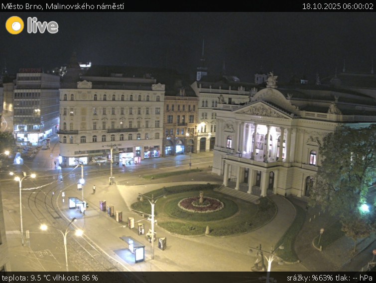 Město Brno - Malinovského náměstí - 18.10.2025 v 06:00 Město Brno - Malinovského náměstí - 18.10.2025 v 06:00