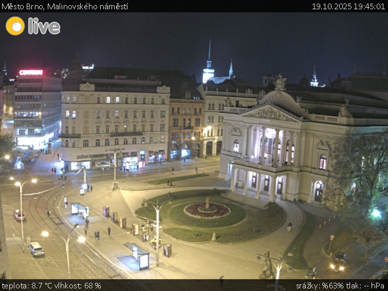 Město Brno - Malinovského náměstí - 19.10.2025 v 19:45 Město Brno - Malinovského náměstí - 19.10.2025 v 19:45