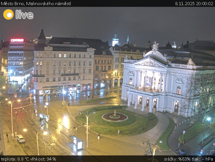 Město Brno - Malinovského náměstí - 8.11.2025 v 20:00