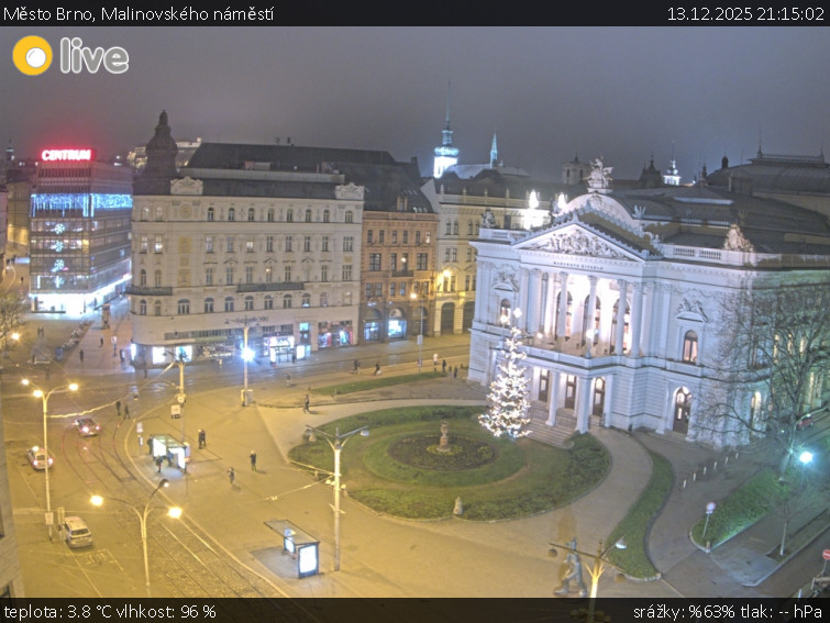 Město Brno - Malinovského náměstí - 13.12.2025 v 21:15