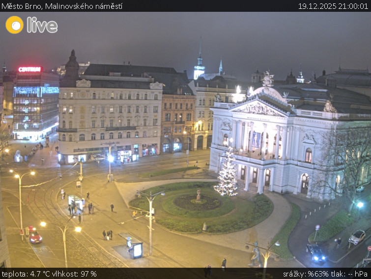 Město Brno - Malinovského náměstí - 19.12.2025 v 21:00
