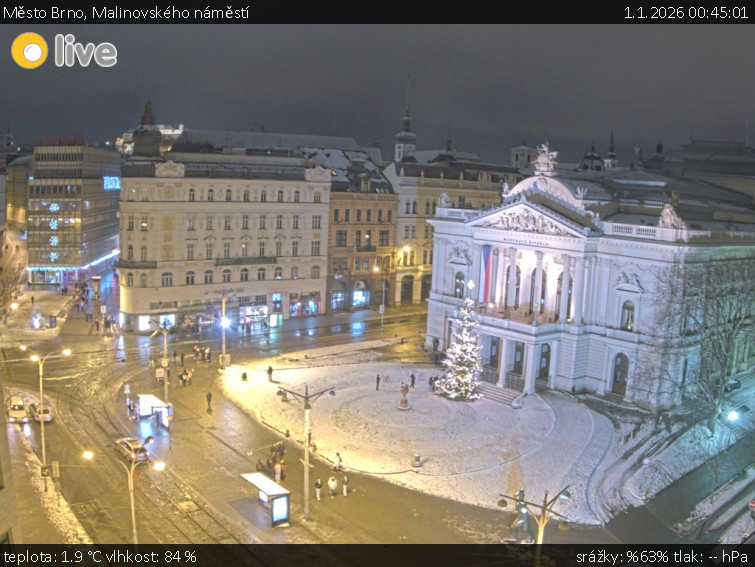 Město Brno - Malinovského náměstí - 1.1.2026 v 00:45