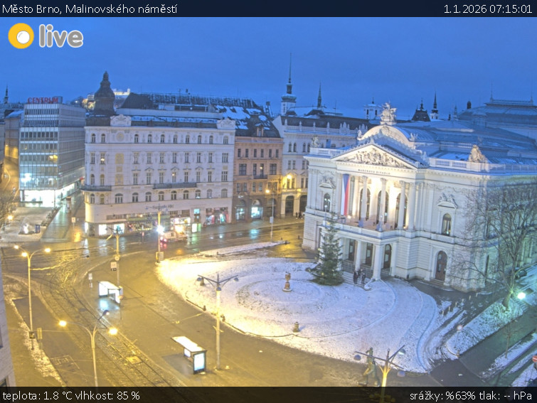Město Brno - Malinovského náměstí - 1.1.2026 v 07:15