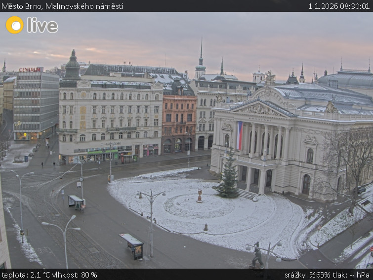 Město Brno - Malinovského náměstí - 1.1.2026 v 08:30