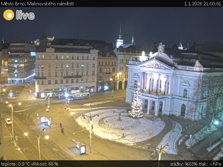 Město Brno - Malinovského náměstí - 1.1.2026 v 21:00