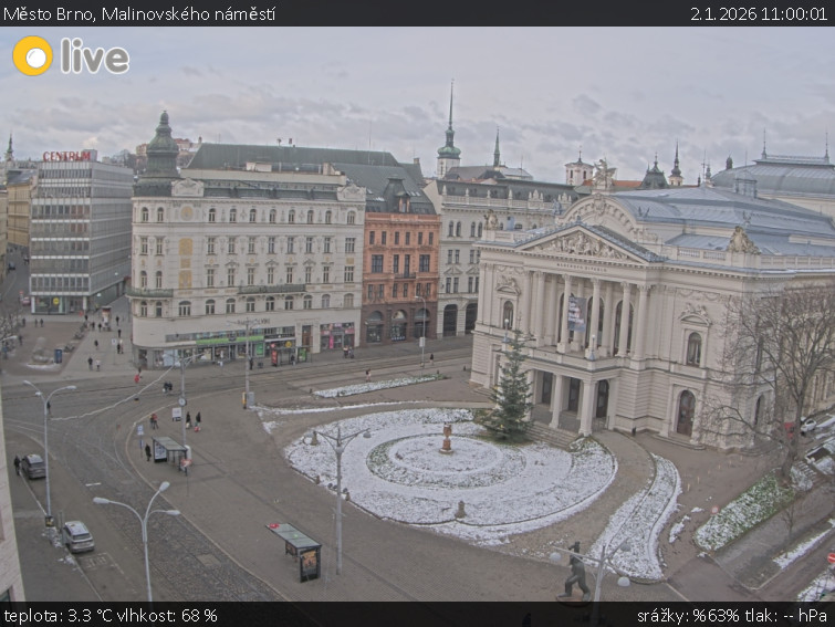 Město Brno - Malinovského náměstí - 2.1.2026 v 11:00