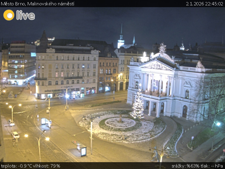 Město Brno - Malinovského náměstí - 2.1.2026 v 22:45