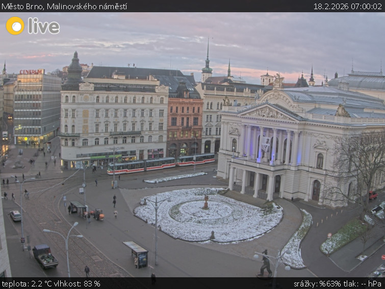Město Brno - Malinovského náměstí - 18.2.2026 v 07:00
