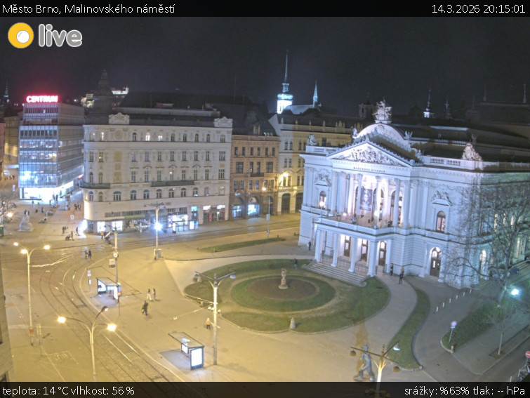 Město Brno - Malinovského náměstí - 14.3.2026 v 20:15