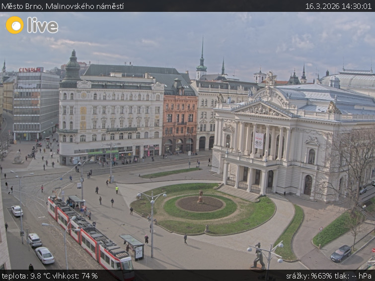 Město Brno - Malinovského náměstí - 16.3.2026 v 14:30