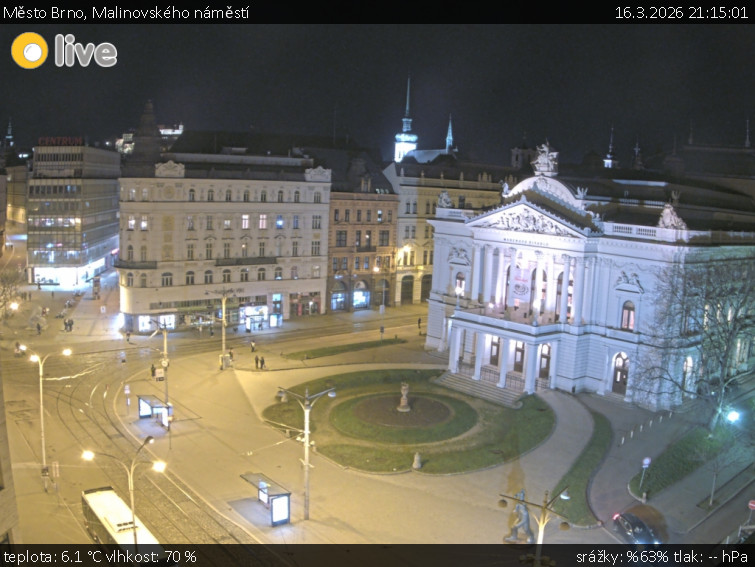 Město Brno - Malinovského náměstí - 16.3.2026 v 21:15
