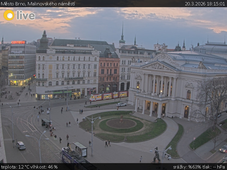 Město Brno - Malinovského náměstí - 20.3.2026 v 18:15