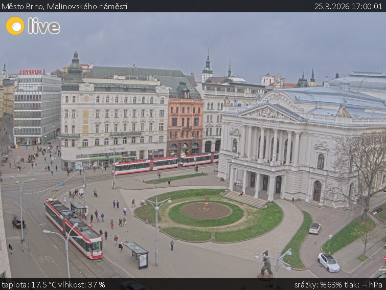 Město Brno - Malinovského náměstí - 25.3.2026 v 17:00