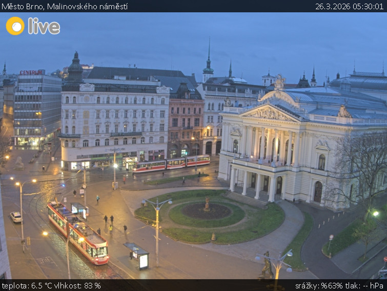 Město Brno - Malinovského náměstí - 26.3.2026 v 05:30