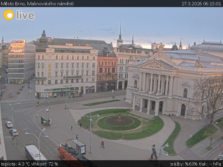 Město Brno - Malinovského náměstí - 27.3.2026 v 06:15