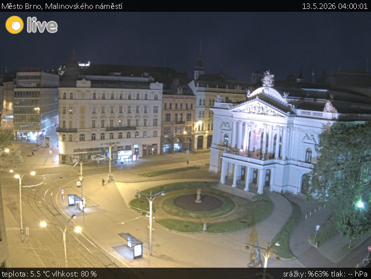 Město Brno - Malinovského náměstí - 13.5.2026 v 04:00