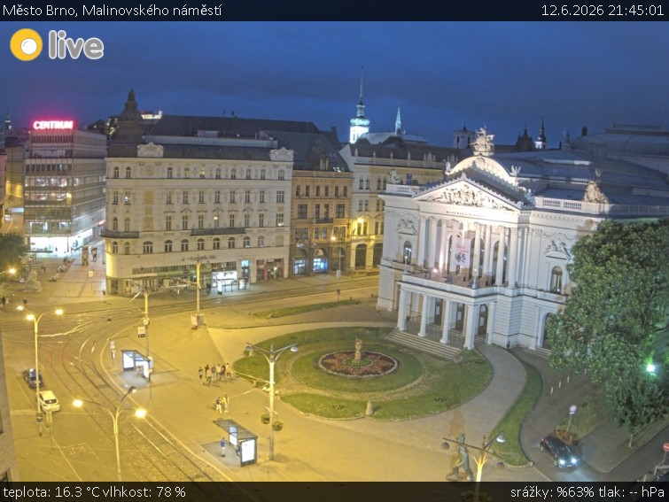 Město Brno - Malinovského náměstí - 12.6.2026 v 21:45
